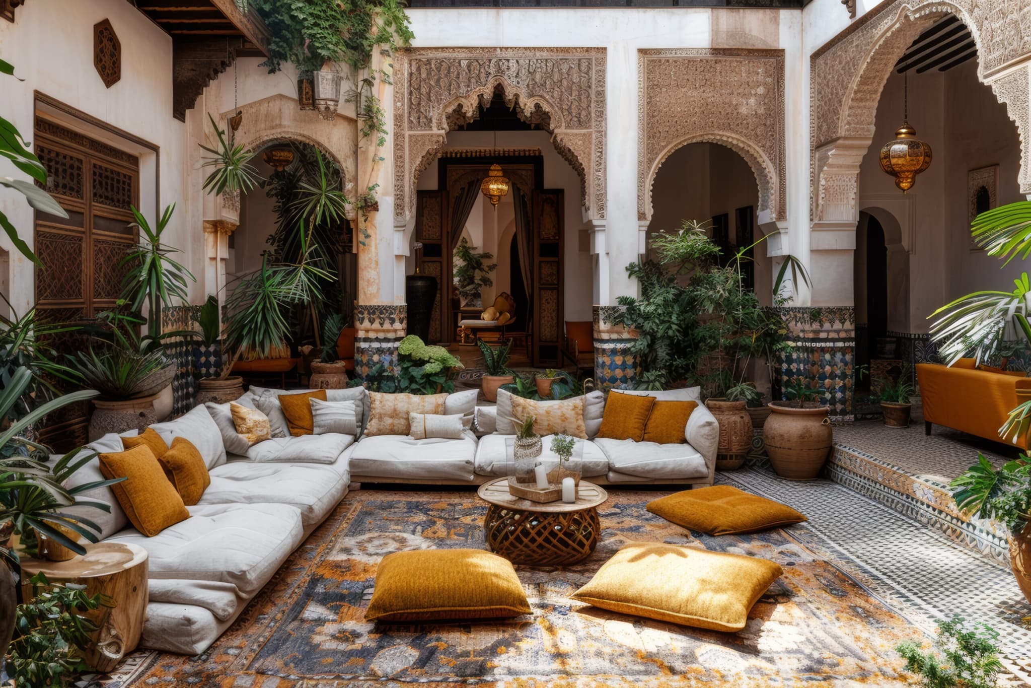 luxury moroccan riad or riyad hotel patio interior design